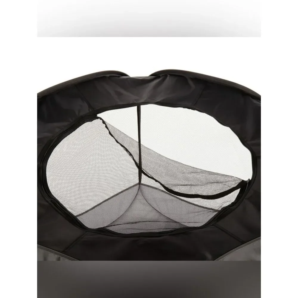 Portable Black and Gray Pop-Up Pet Playpen